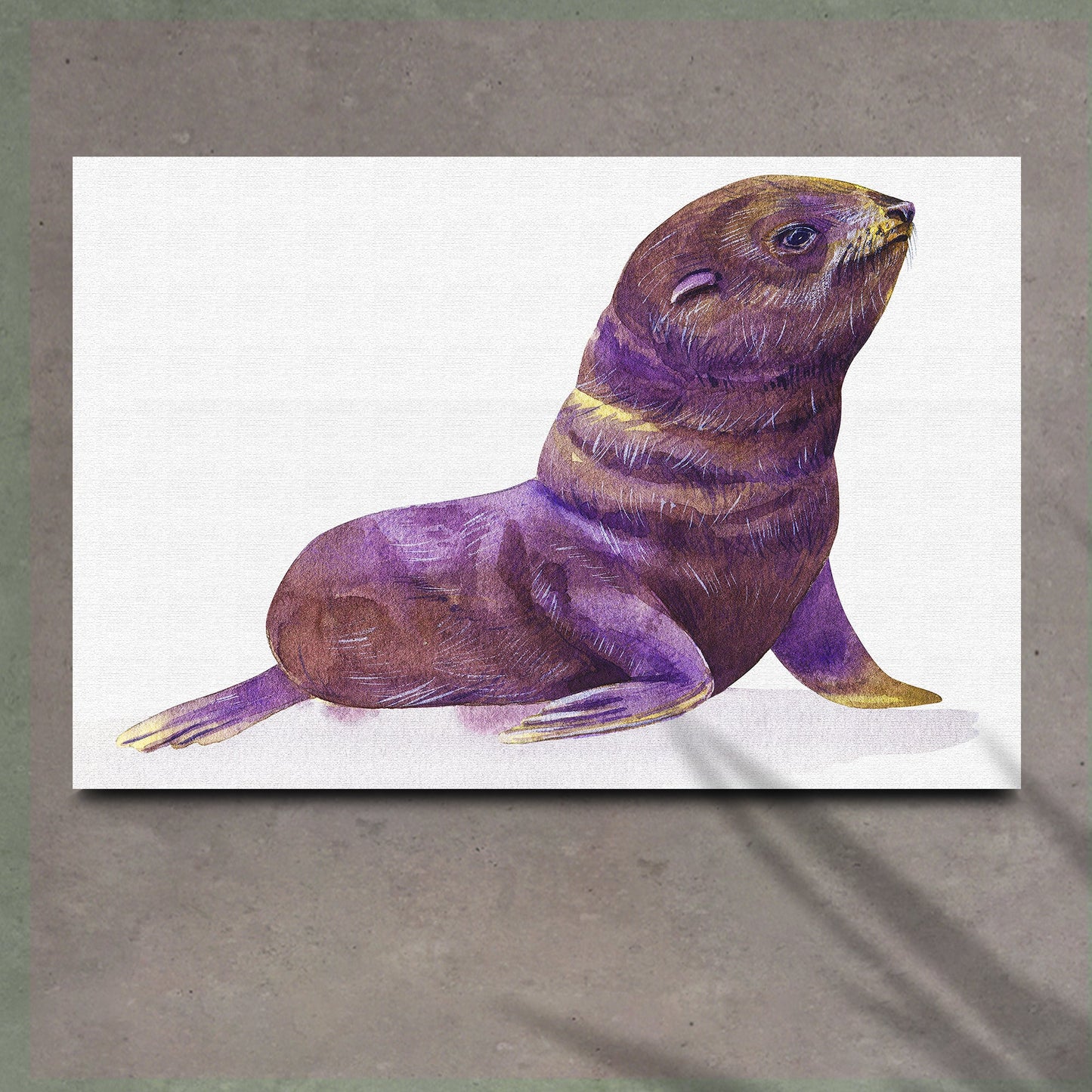 Watercolor Baby Seal in Canvas Wall Art