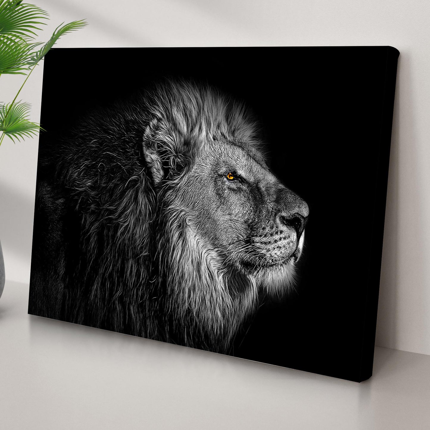 Lion's Monochrome Majesty Canvas Wall Art