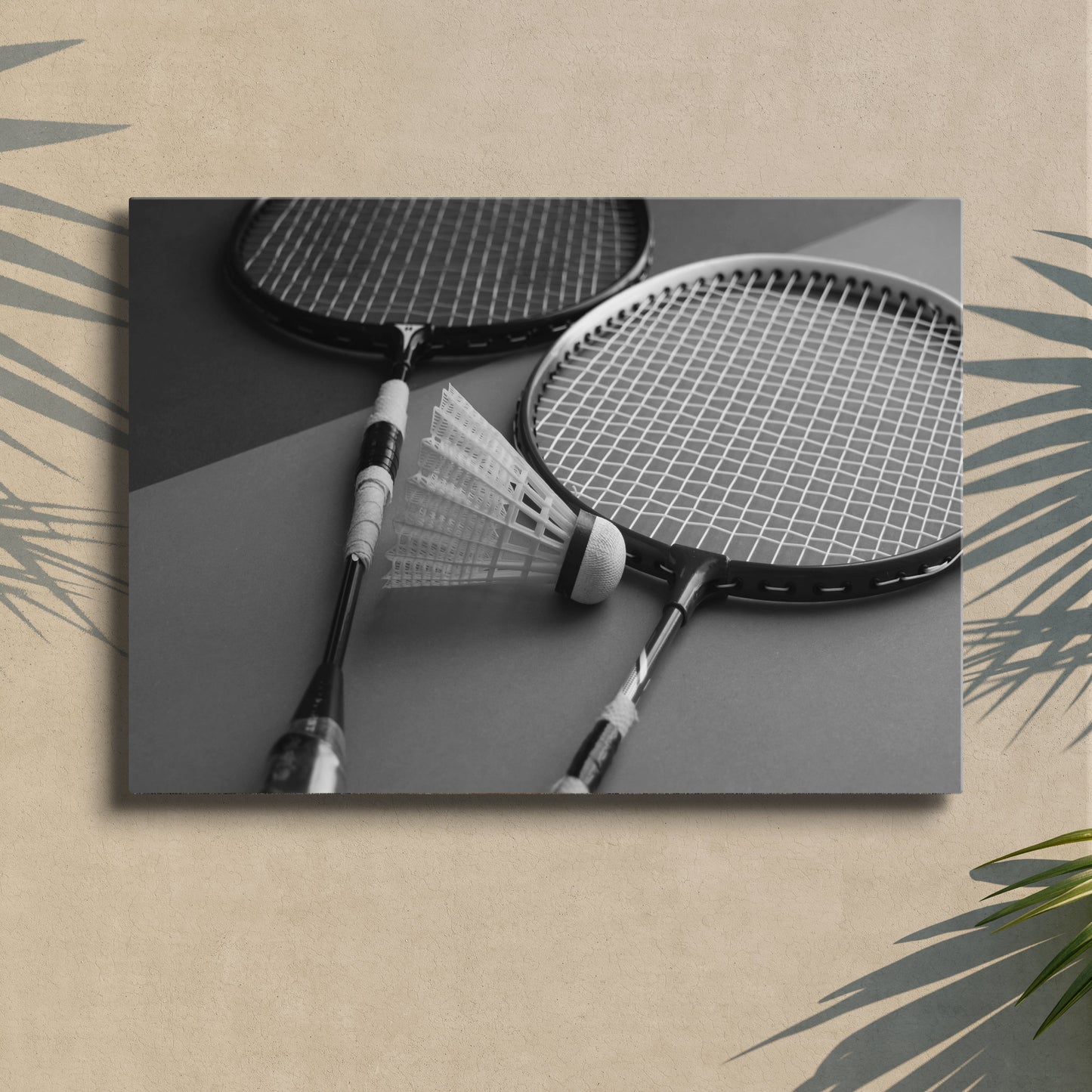 Monochrome Beauty in Badminton  Canvas Wall Art