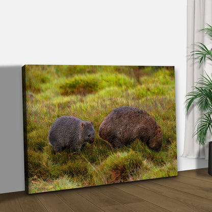 Wombat in the Field  Canvas Wall Art with Serene Vibes