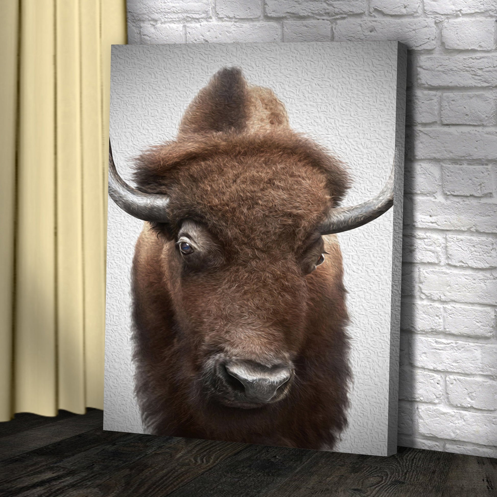 Close-up of Majestic American Bison Canvas