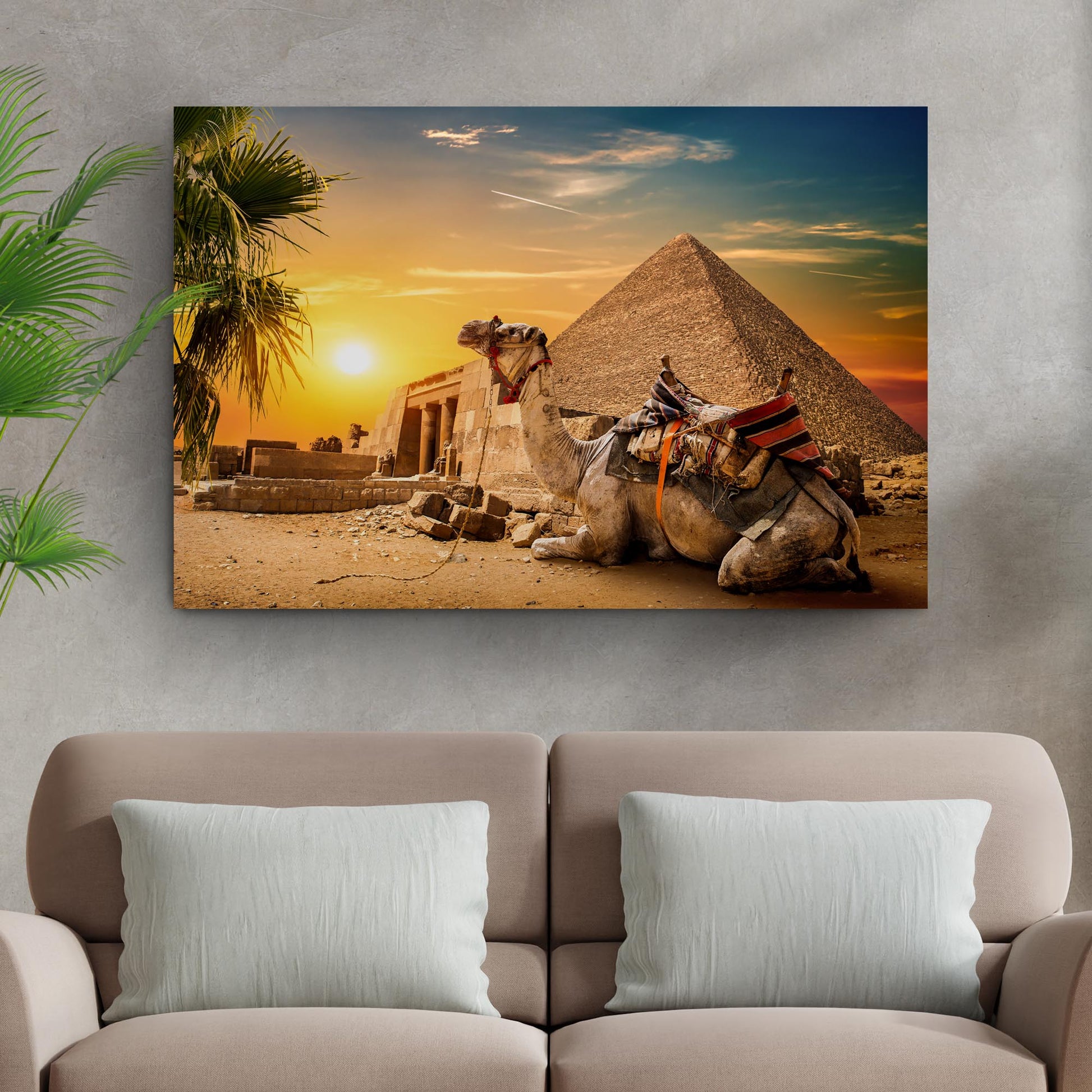 Giza Majesty  Camel at Giza Canvas Wall Art