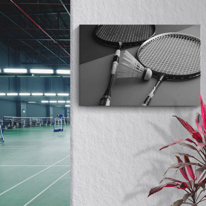 Monochrome Beauty in Badminton  Canvas Wall Art