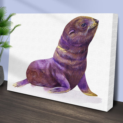 Watercolor Baby Seal in Canvas Wall Art