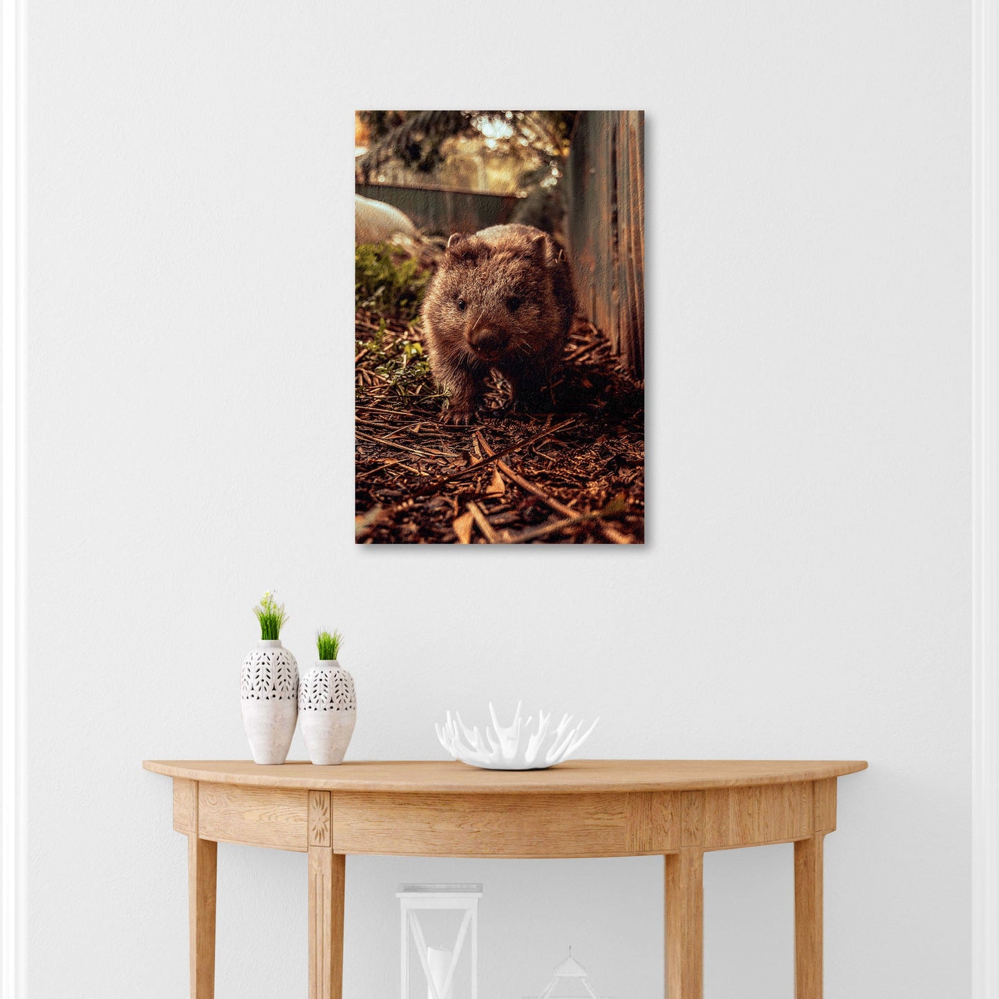 Wombat in the Forest  Canvas Wall Art with Wildlife