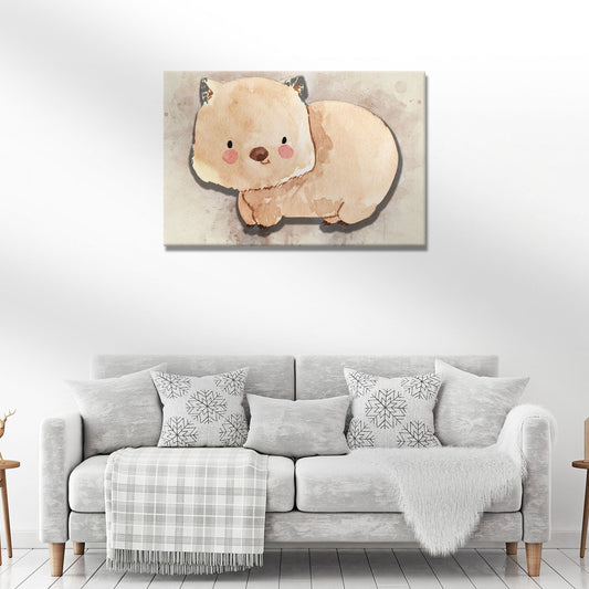 Watercolor Wombat  Canvas Wall Art with Artistic Flair