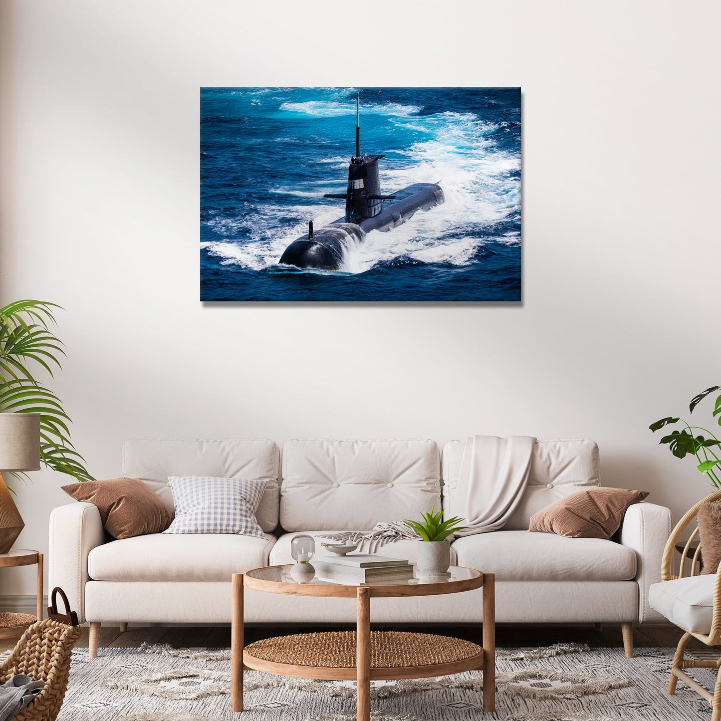 Submarine Combat  Boat Submarine Combat Canvas Wall Art