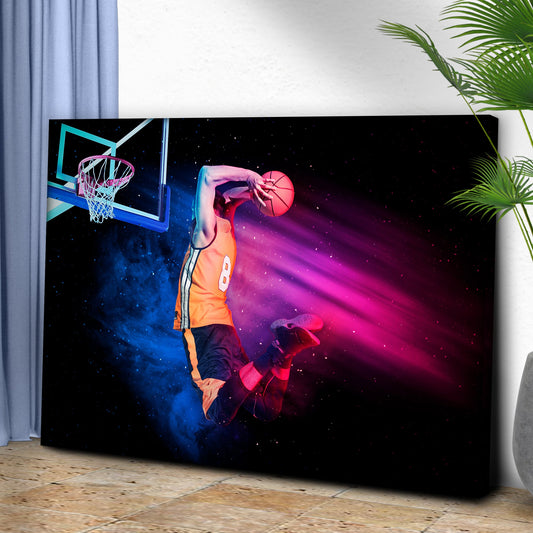 Basketball Dunk Elevation Canvas Wall Art