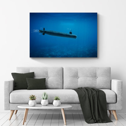 Submarine Combat  Boat Submarine Combat Canvas Wall Art