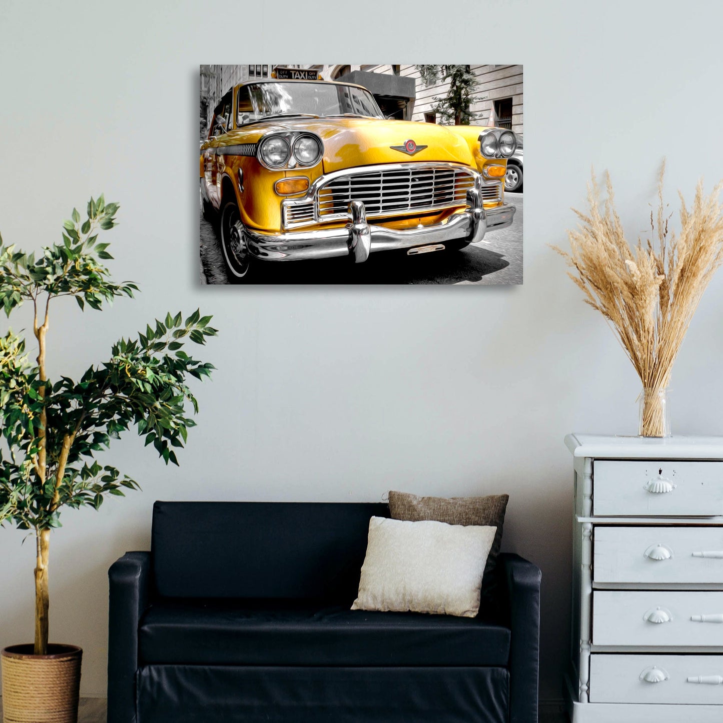 Vintage NYC Taxi Car Taxi Vintage NYC Canvas Wall Art