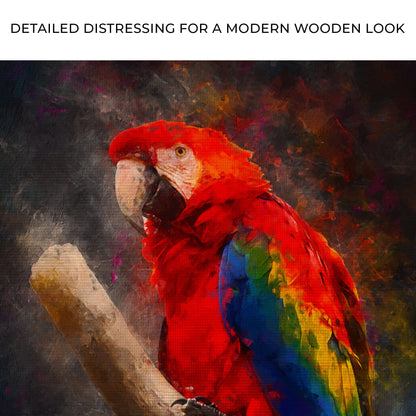 Parrot in Colorful Abstraction  Wall Art on Canvas