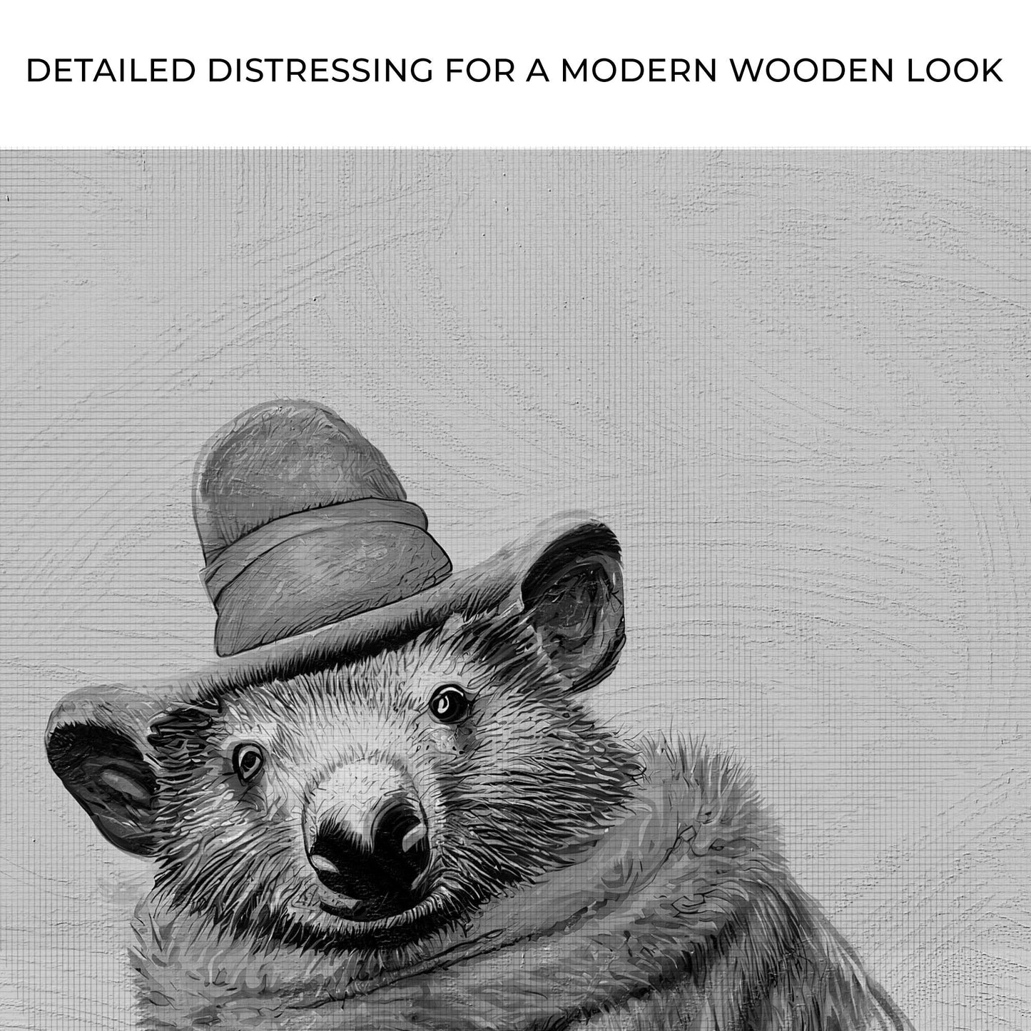 Wombat on Black Canvas Wall Art in the Woods