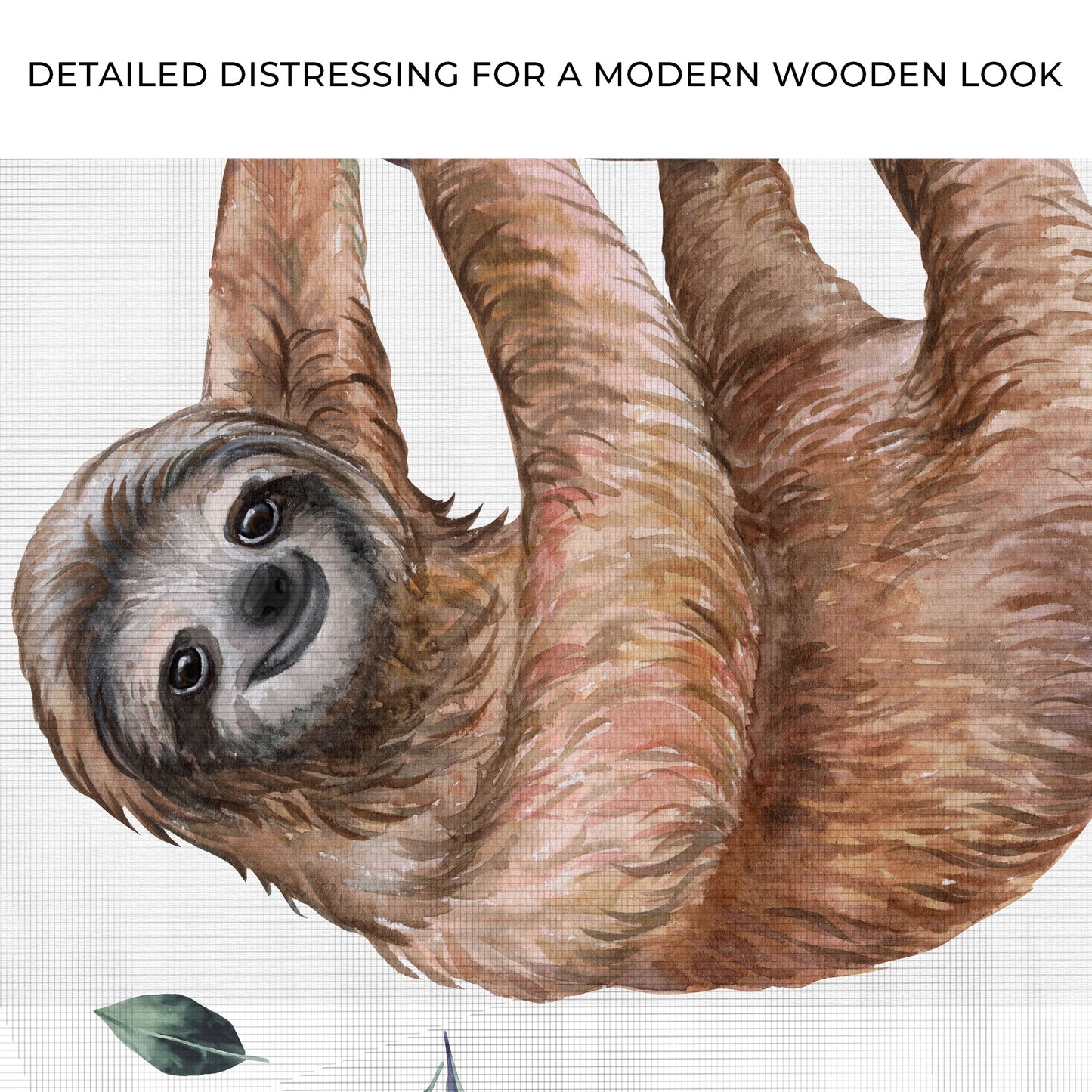 Sloth in Watercolors Canvas Wall Art from the Forest