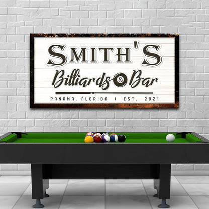 Billiards And Bar Sign