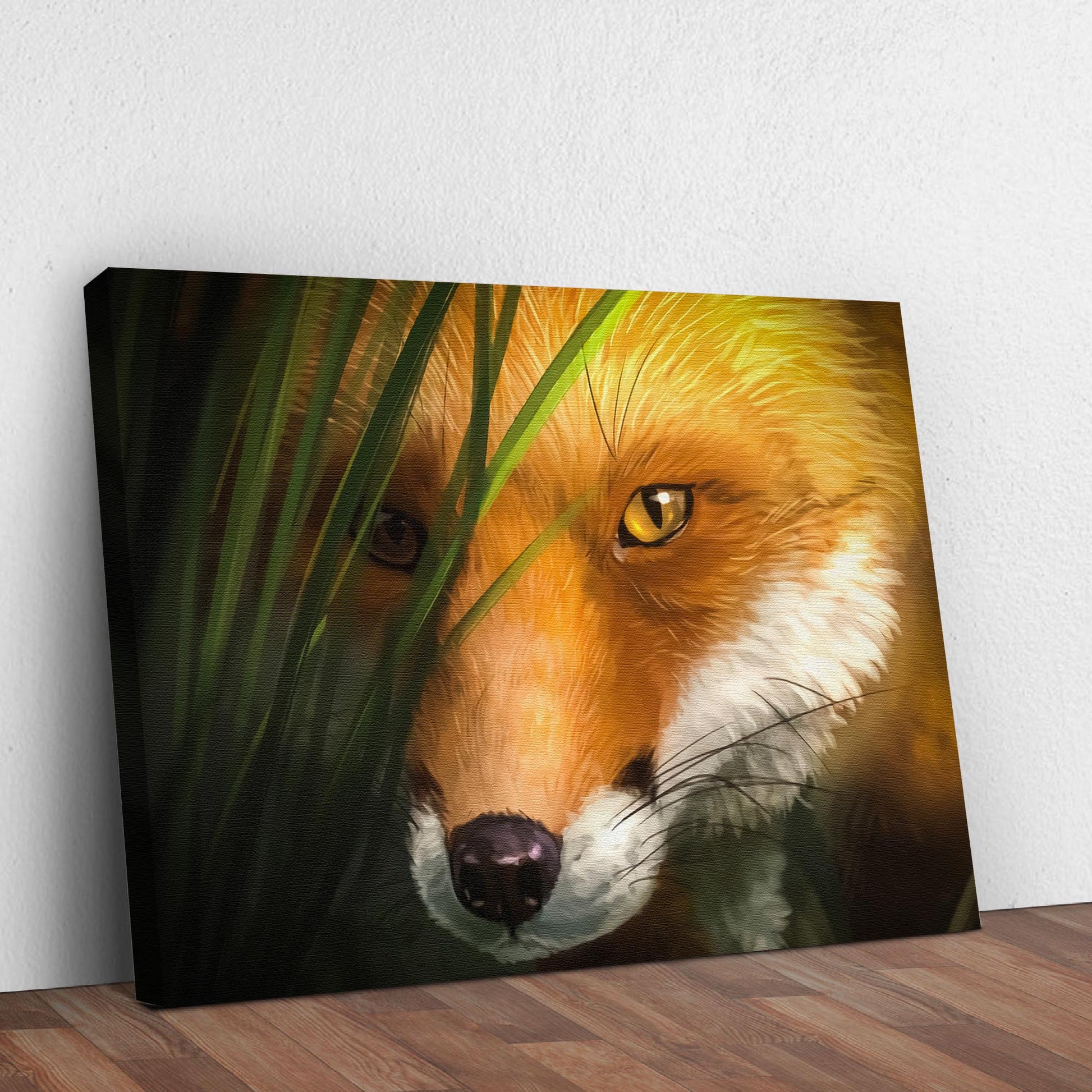 Amber-Eyed Woodland Fox  Canvas Wall Decor