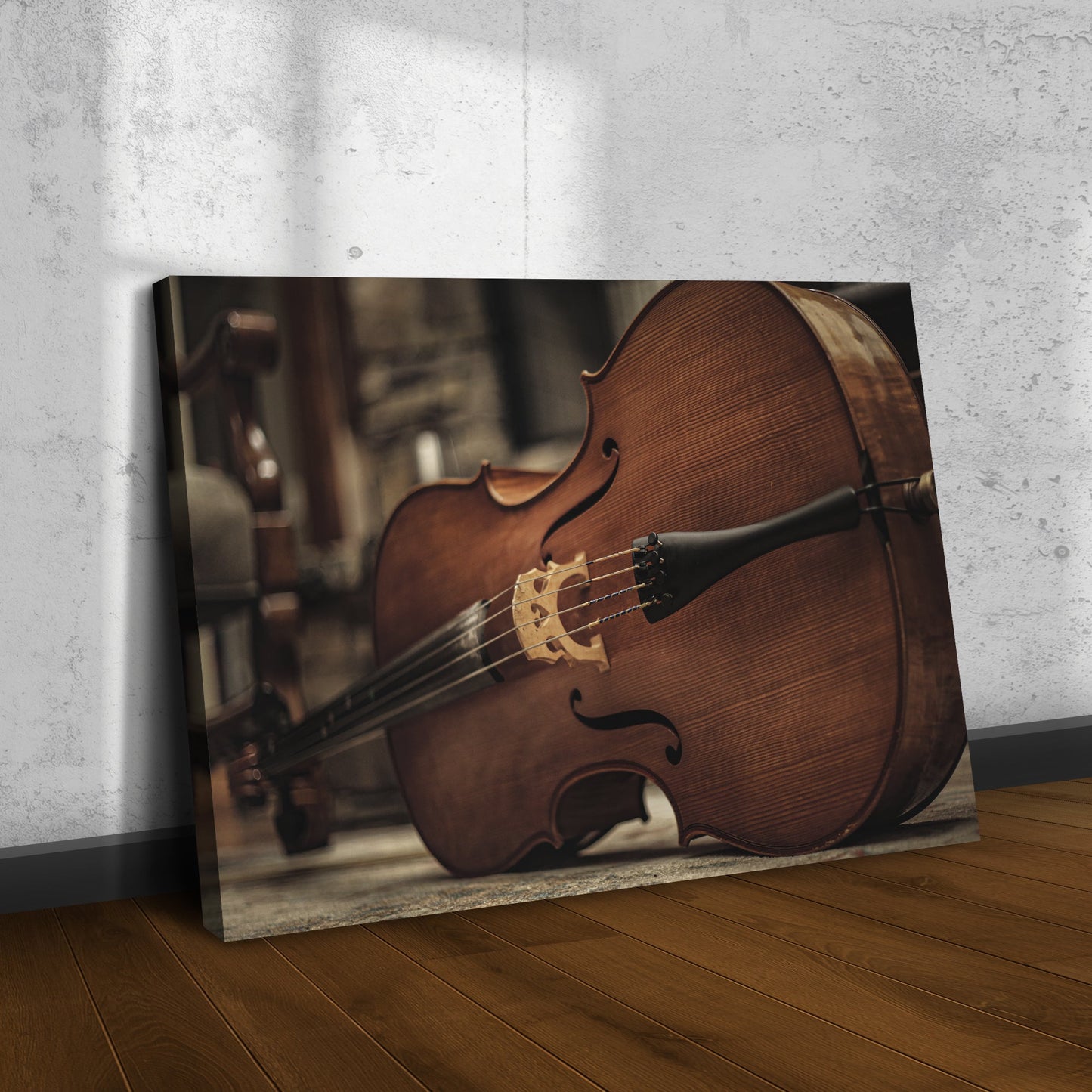Sepia Strings Cello Sepia Canvas Wall Art