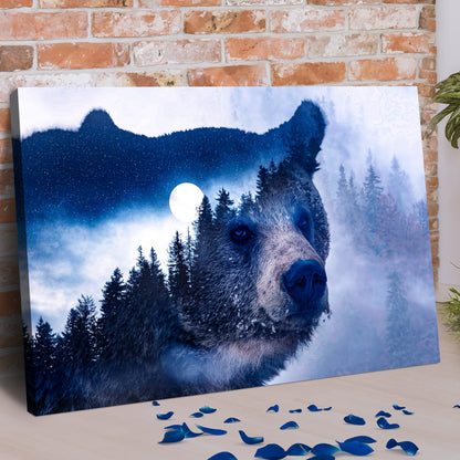 Bear's Illustrative Portrait in Canvas