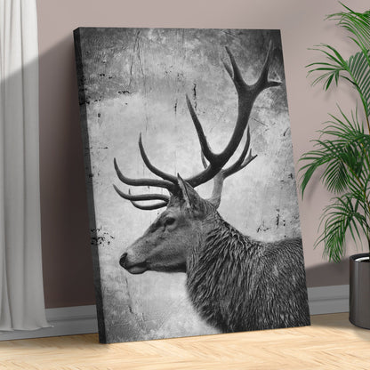 Serene Deer in Monochrome Canvas Wall Art