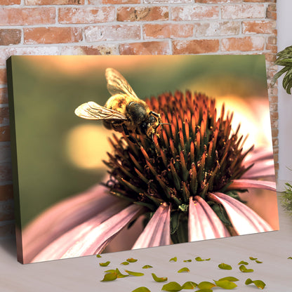 Coneflower Bliss Bee Canvas Wall Art