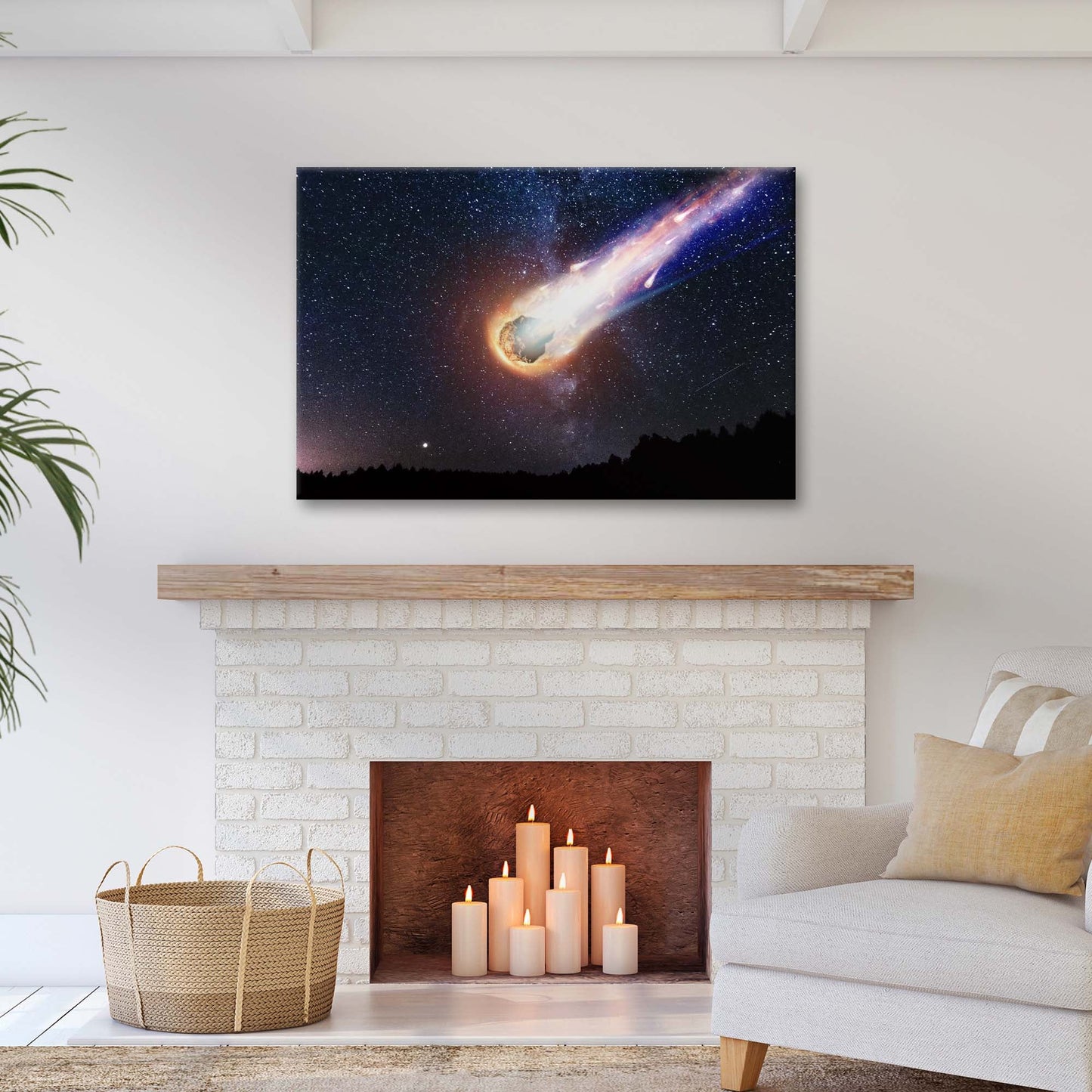 Celestial Comet Comet Hurtling Canvas Wall Art