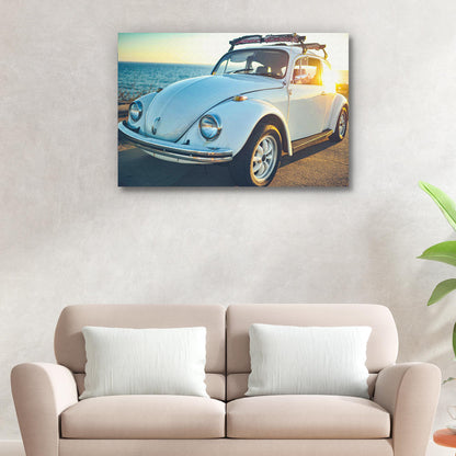 Road Trip Nostalgia Classic Car Travel Canvas Wall Art