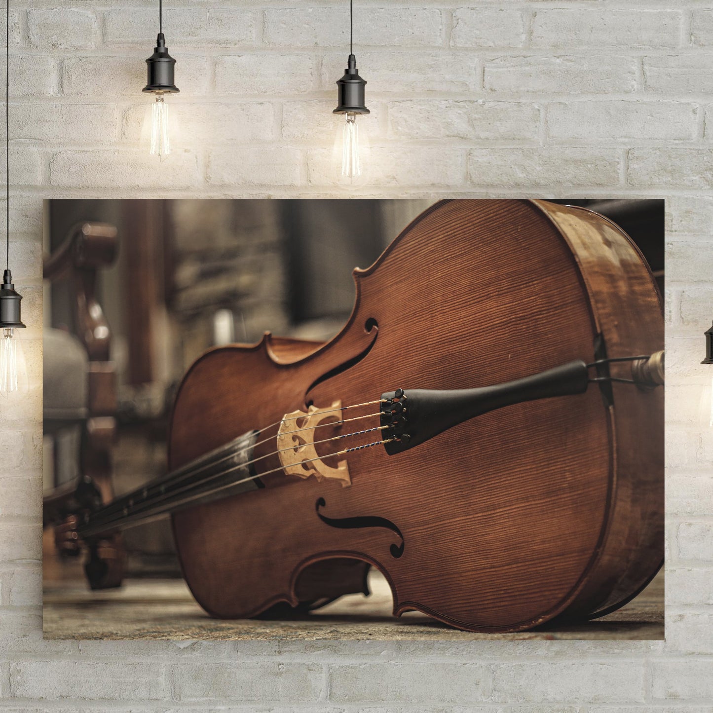 Sepia Strings Cello Sepia Canvas Wall Art