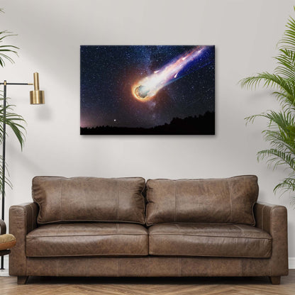 Celestial Comet Comet Hurtling Canvas Wall Art