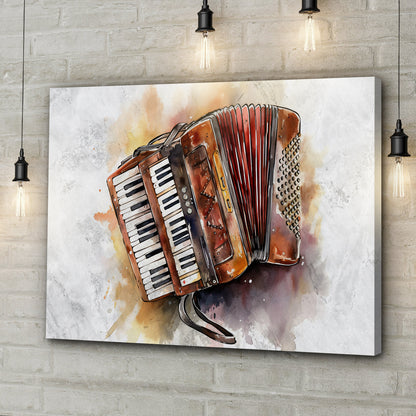 Accordion in Serene Watercolor Wall Art with Flowing Elegance