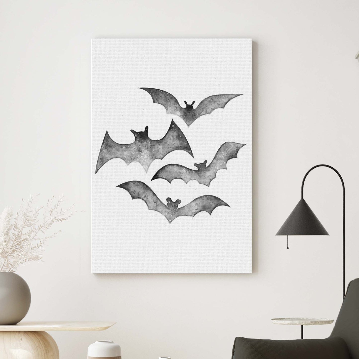 Bat in Watercolor Canvas Wall Art from the Forest