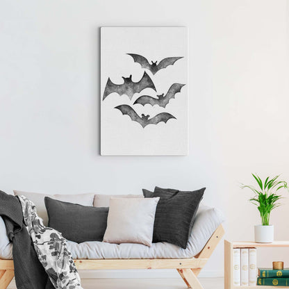 Bat in Watercolor Canvas Wall Art from the Forest