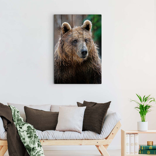 Wildlife in the Woods  Canvas Wall Decor with Grizzly Bear