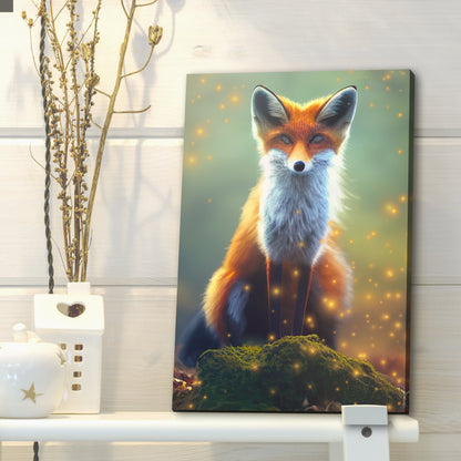 Forest Fox Close-Up  Canvas Wall Decor with Wildlife