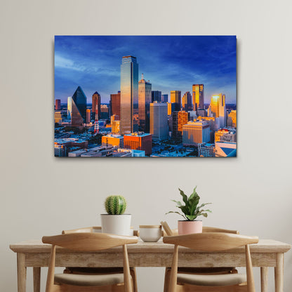 Dallas Horizon  Blue Skies Over Dallas Canvas Wall Art